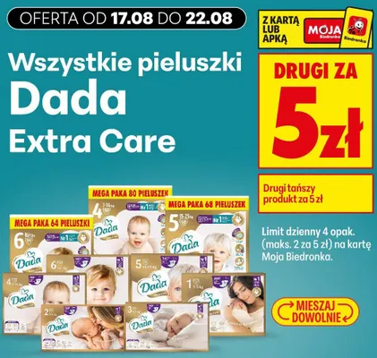 Pieluszki Dada Extra Care promocja w Biedronka