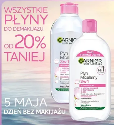 Płyny do demakijażu Garnier Skin Naturals promocja w Dino