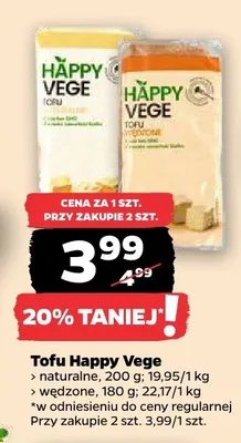 Tofu Happy Vege naturalne promocja w Netto