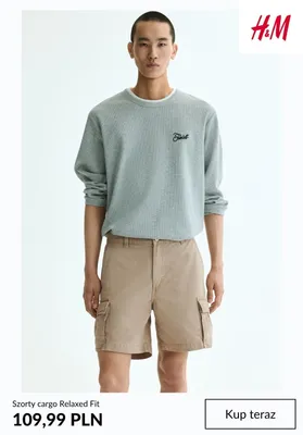 Szorty cargo Relaxed Fit H&M promocja w H&M