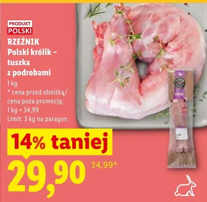 Polski królik - tuszka z podrobami promocja w Lidl