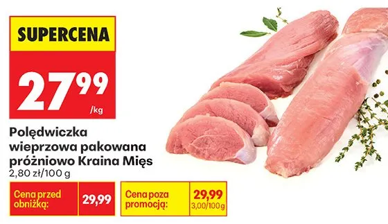 Polędwiczka wieprzowa pakowana próżniowo promocja w Biedronka