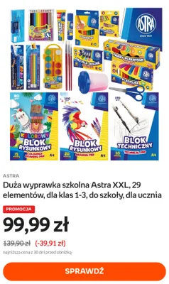 Wyprawka szkolna Astra XXL 29 elementów promocja w Empik