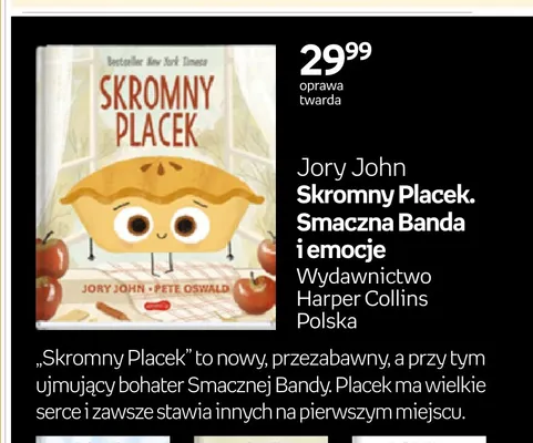 Książka Skromny Placek Smaczna Banda i emocje Jory John promocja w Empik