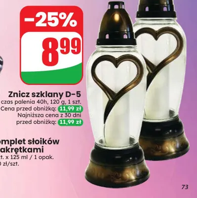 Znicz szklany D-5 promocja w Dino