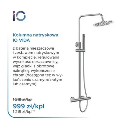 Kolumna natryskowa IO Vida promocja w Blu Salony Łazienek
