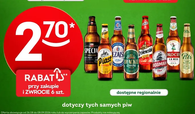 Piwo Lech Pils promocja w Żabka