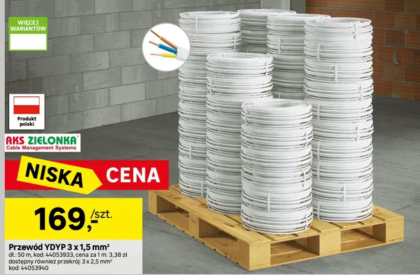 Przewód YDYP 3x1,5 mm² promocja w Leroy Merlin