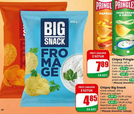 Chipsy Big Snack Fromage promocja w Dino