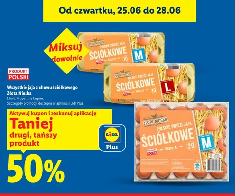 Jaja z chowu ściółkowego Złota Nioska promocja w Lidl