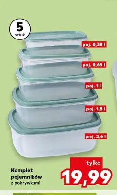 Komplet pojemników z pokrywkami 5-pak promocja w Kaufland