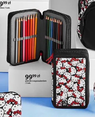 Piórnik z wyposażeniem Hello Kitty czarno-biały promocja w Empik