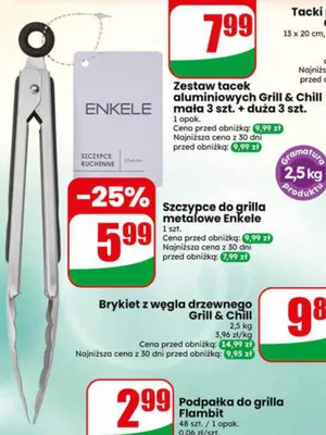 Szczypce do grilla metalowe Enkele promocja w Dino