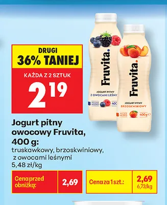 Jogurt pitny owocowy z owocami leśnymi Fruvita promocja w Biedronka
