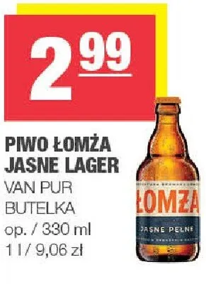 Piwo Łomża Jasne Lager butelka promocja w SPAR