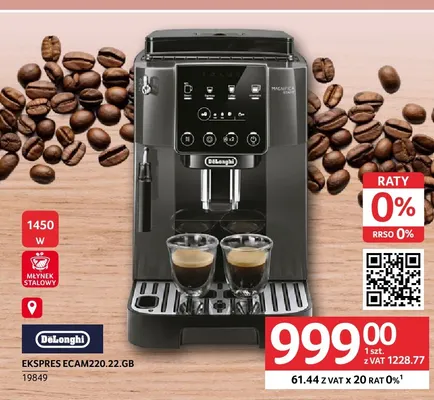 Ekspres ECAM220,22.GB DeLonghi promocja w Selgros