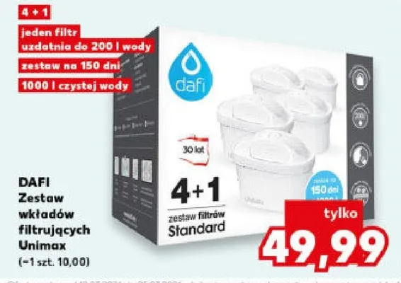 Zestaw wkładów filtrujących Unimax Dafi promocja w Kaufland