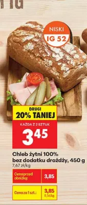 Chleb żytni 100% bez dodatku drożdży promocja w Biedronka