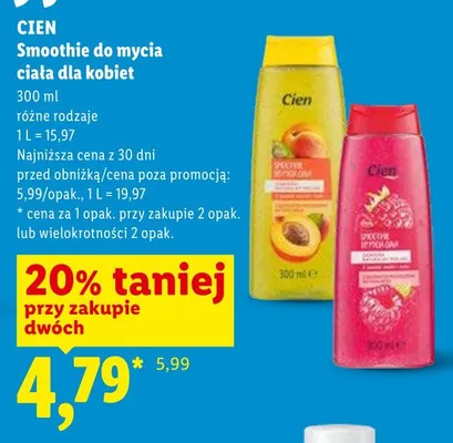Smoothie do mycia ciała dla kobiet Cien promocja w Lidl