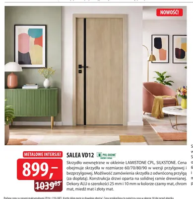 Skrzydło wewnętrzne Salea VD12 Pol-Skone promocja w Dobre Dla Domu