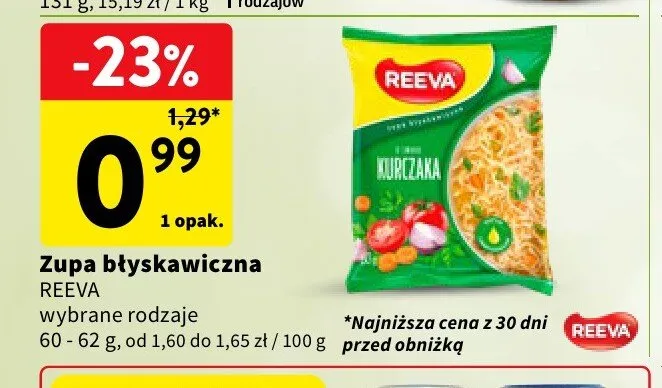 Zupa błyskawiczna Reeva Kurczak promocja w Intermarche