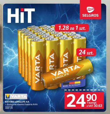 Baterie Longlife Aa Varta promocja w Selgros