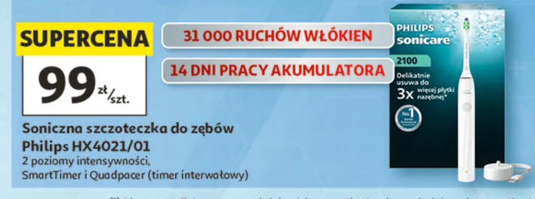 Soniczna szczoteczka do zębów Philips HX4021/01 promocja w Auchan