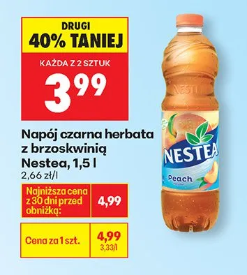 Napój czarna herbata z brzoskwinią promocja w Biedronka