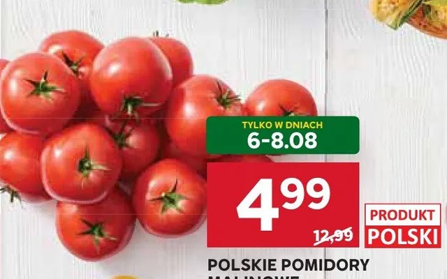 Pomidory malinowe polskie promocja w Stokrotka