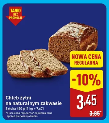 Chleb żytni na naturalnym zakwasie promocja w Aldi