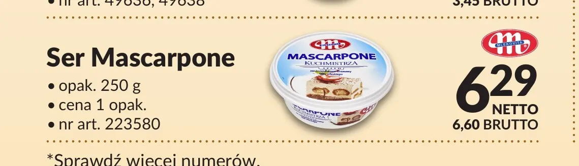 Ser mascarpone Kuchmistrza Mlekovita promocja w Makro