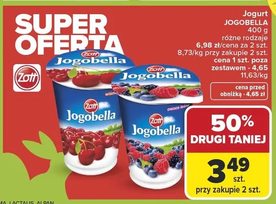 Jogurt różne rodzaje promocja w Carrefour