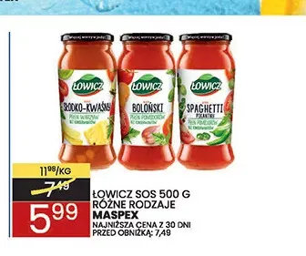 Sos 500 g Łowicz promocja w Wafelek