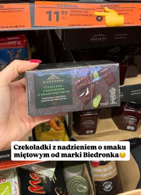 Czekoladki z nadzieniem o smaku miętowym promocja w Biedronka