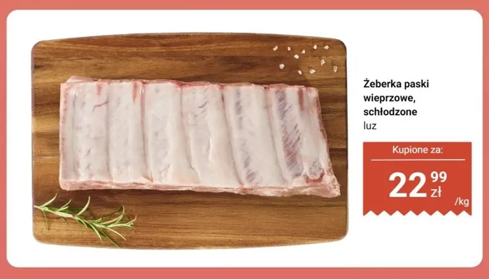 Żeberka paski wieprzowe schłodzone luz promocja w Dino