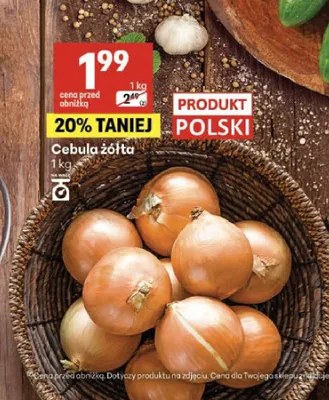 Cebula żółta polska promocja w Delikatesy Centrum