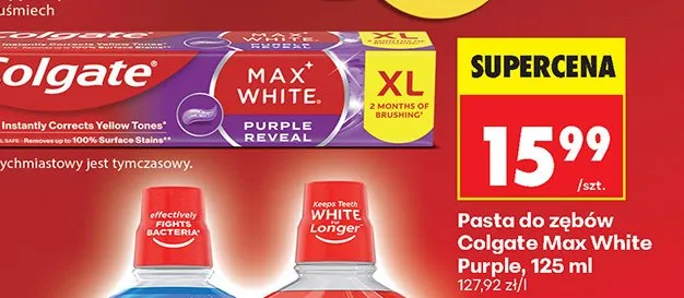 Pasta do zębów Colgate Max White Purple promocja w Biedronka