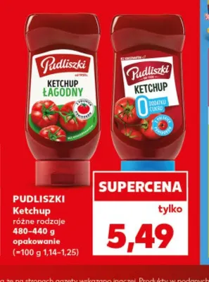 Ketchup 0% dodatku cukru Pudliszki promocja w Kaufland