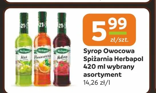 Syrop Owocowa Spiżarnia Herbapol 420ml promocja w Społem Częstochowa