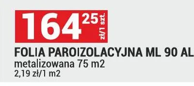 Folia paroizolacyjna ML 90 AL metalizowana 75m2 promocja w Merkury Market