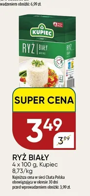 Ryż biały Kupiec 4-pak 100 g promocja w Chata Polska