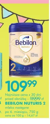 Mleko następne po 6. miesiącu Bebilon Nuturis 2 promocja w Super-Pharm