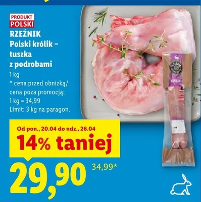 Polski królik tuszka z podrobami Rzeźnik promocja w Lidl