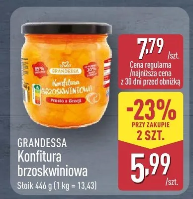 Konfitura brzoskwiniowa promocja w Aldi