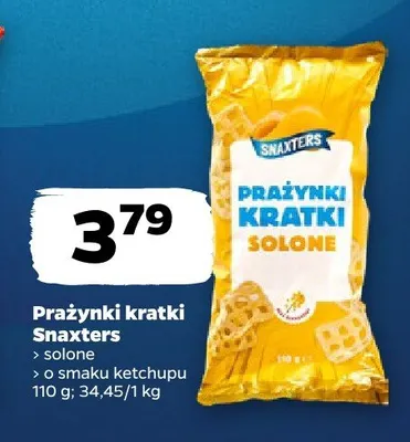 Prażynki kratki o smaku ketchupu Snaxters promocja w Netto