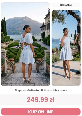 Sukienka damska z bufiastymi rękawami Renee promocja w Renee