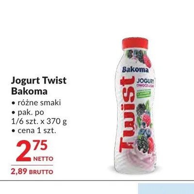 Jogurt Twist Bakoma promocja w Makro