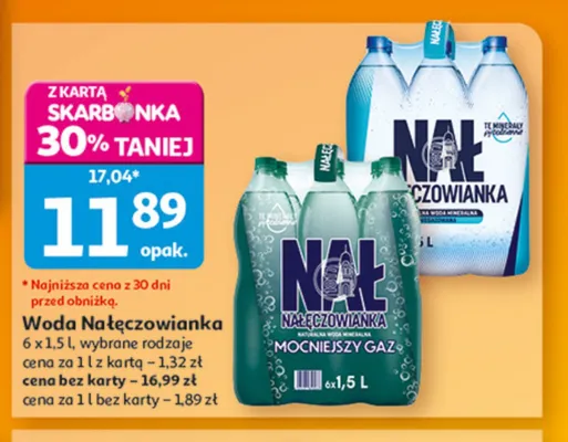 Woda mineralna Nałęczowianka 6-pak 1,5 l promocja w Auchan