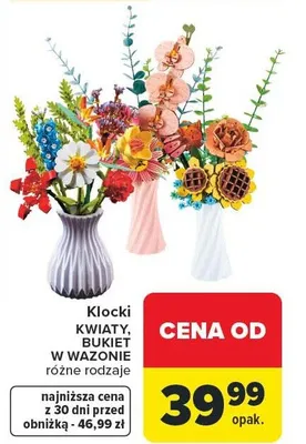 Klocki KWIATY, KWIATY AZALEI W WAZONIE różne rodzaje promocja w Carrefour