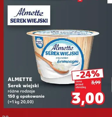 Serek wiejski Almette promocja w Kaufland